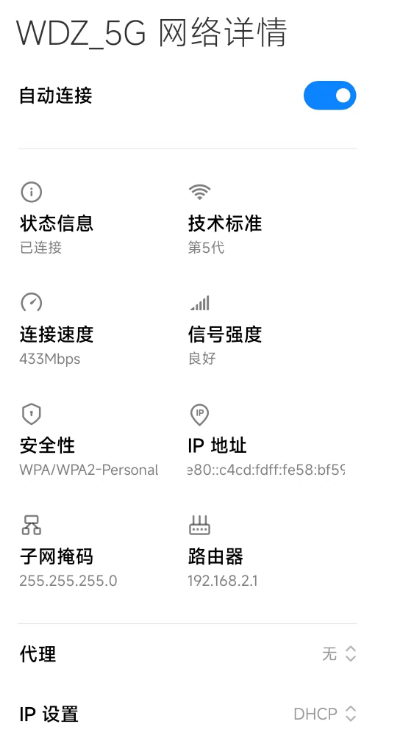 手机无线网络 IP 地址示例